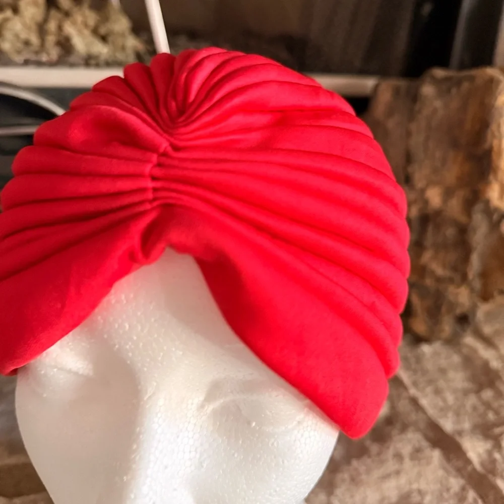 Source Unknown Vibrant Red Women's turban cap - Picture 2 of 6